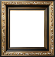 gold frame with black border on transparent background png