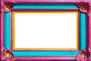 colorful picture frame with a pink and blue border png
