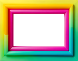 colorful photo frame on transparent background png