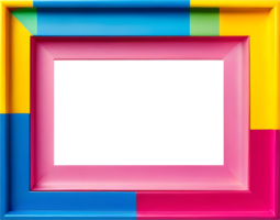 colorful picture frame with transparent background png
