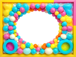 colorful frame with balloons and beads png