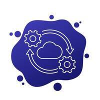 cloud computing line icon, vector