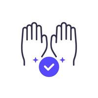 clean hands, hygiene icon on white vector