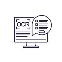 OCR software line icon, Optical character recognition vector