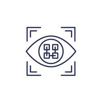 pattern recognition line icon with an eye vector