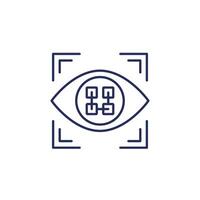 pattern recognition line icon with an eye vector