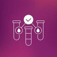 blood testing icon with test tubes vector