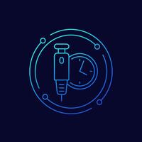 insulin injection time icon, linear design vector
