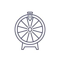 roulette, fortune wheel line icon on white vector