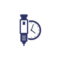 insulin injection time icon on white vector