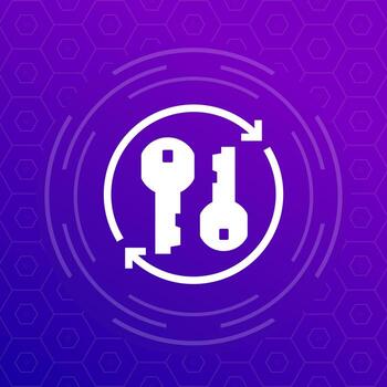 cambio llaves icono para web y aplicaciones vector