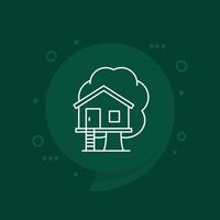 treehouse line icon, cabin on a tree vector