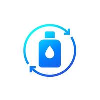 refill water bottle icon, vector