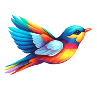 färgrik fågel flygande på transparent bakgrund png