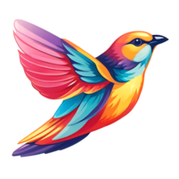 colorful bird flying on transparent background png