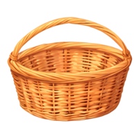 wicker basket on transparent background png