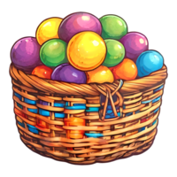 easter eggs in basket, easter eggs in basket, easter eggs in basket transparent background png