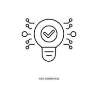 idea generation concept line icon. Simple element illustration. idea generation concept outline symbol design. vector