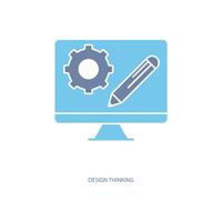 design thinking concept line icon. Simple element illustration. design thinking concept outline symbol design. vector