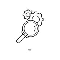 r d concept line icon. Simple element illustration. r d concept outline symbol design. vector