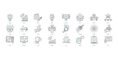 Innovation icons set. Set of editable stroke icons.Set of Innovation vector