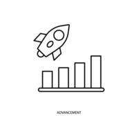 advancement concept line icon. Simple element illustration. advancement concept outline symbol design. vector