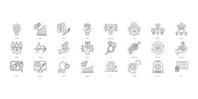 Innovation icons set. Set of editable stroke icons.Set of Innovation vector