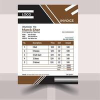 Professional And Creative Invoice Design vector