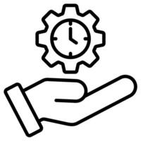 hora administración icono línea ilustración vector