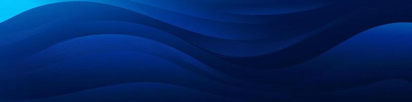 Elegant dark blue gradient waves add depth to this abstract banner, making it perfect for eye-catching headers, promotional banners, and graphic elements vector