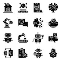 Set of Intelligence Solid Icons vector