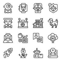 Set of Futuristic Technology Linear Icons vector
