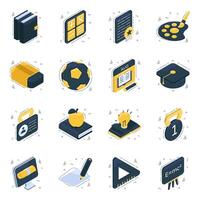 Pack of Education Isometric Icons vector