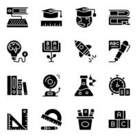 Pack Of Education solid Icon vector