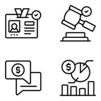 Set of Business and Data Linear Icons vector