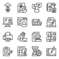 Pack Of Learning linear Icon vector