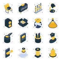 Pack of Learning Isometric Icons vector