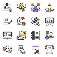 conjunto de iconos planos de negocios vector