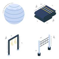 Set of Sports and Games Isometric Icons vector