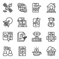 Pack Of Study And linear Icon vector