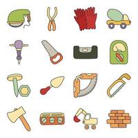 Set of Technical Tools Flat Icons vector
