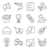 Pack Of Commerce linear Icon vector