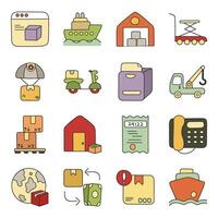 Set of Shipment Flat Icons vector