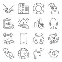 Set of Finance and Economy Linear Icons vector