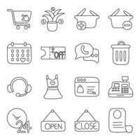 Pack Of Shopping And Commerce linear Icon vector