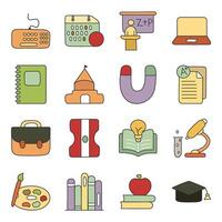 Pack Of Education Flat Icon vector