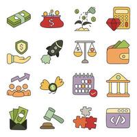 Set of Economy Flat Icons vector