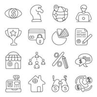 Set of Business and Finance Linear Icons vector