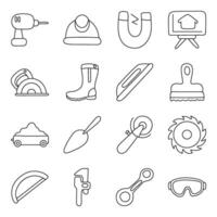 Set of Tools Linear Icons vector