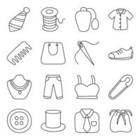 paquete de ropa lineal icono vector